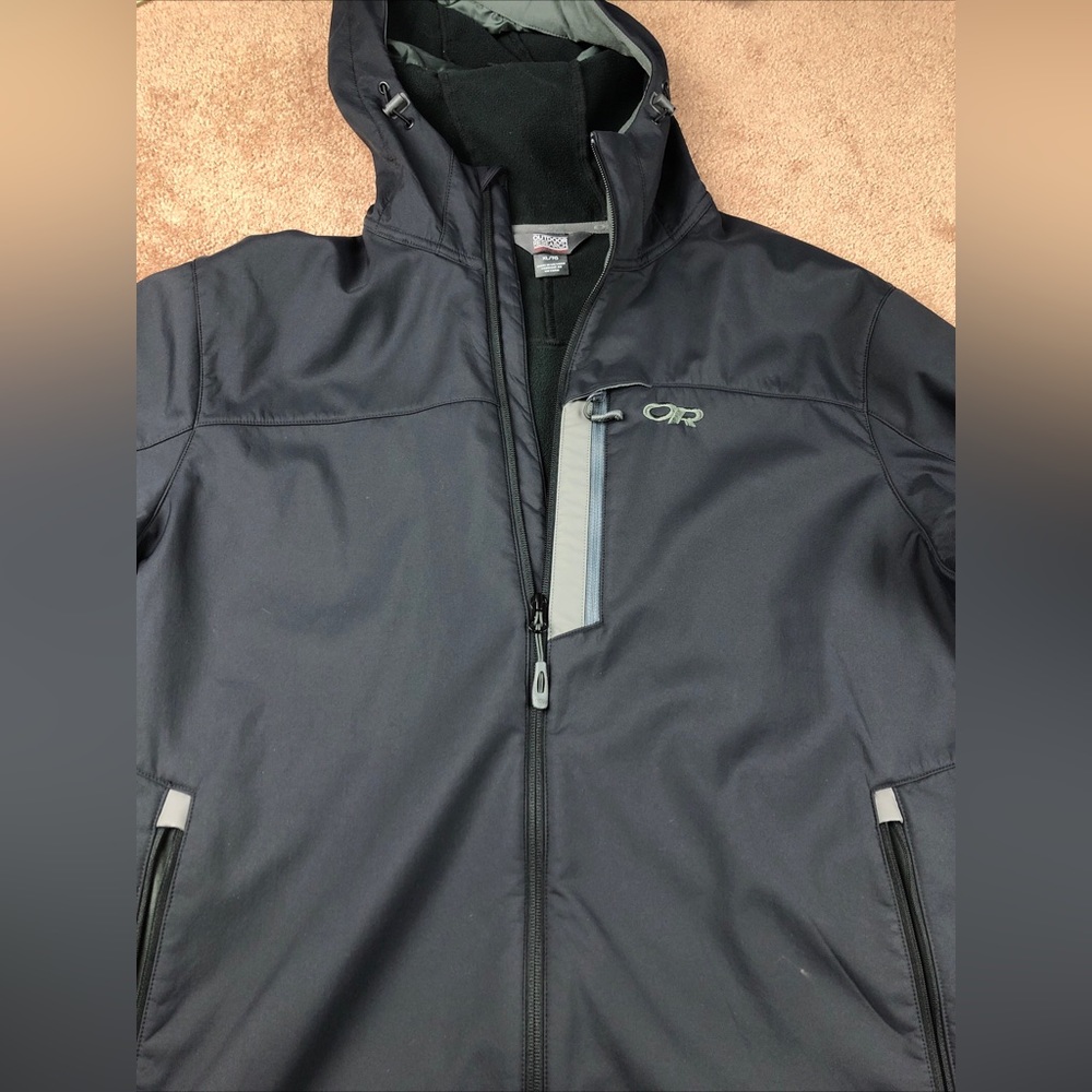 Outdoor Research Transfer Full Zip Soft Shell Hoodie Jacket Black Men’s XL